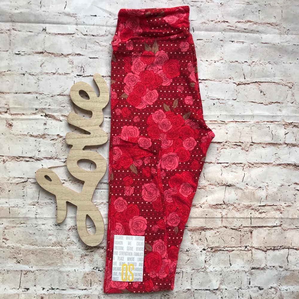 ❤️2 for $16❤️LuLaRoe Valentines Leggings Roses OS